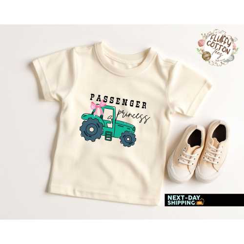 Passenger Princess Tractor Toddler Shirt, Retro Farm Girl Tee