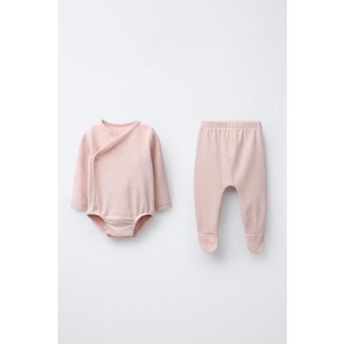 MELANGE BODYSUIT AND LEGGINGS PACK - Pink marl | ZARA United States