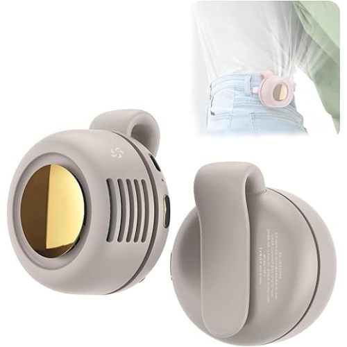 Gaukomzs Portable Silent Mini Bladeless Fan Clip On,3-Speed Clip-on Fan for Shirt and Waist, White