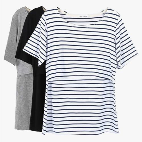 Smallshow Women's Maternity Nursing Tops Short Sleeve Breastfeeding Clothes