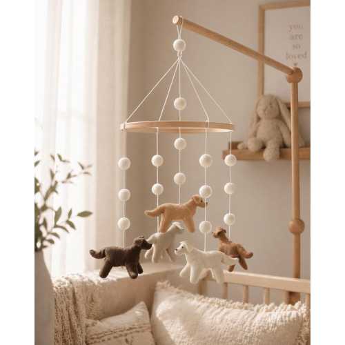 Puppy Baby Mobile: Puppies Baby Mobile Nursery Decor