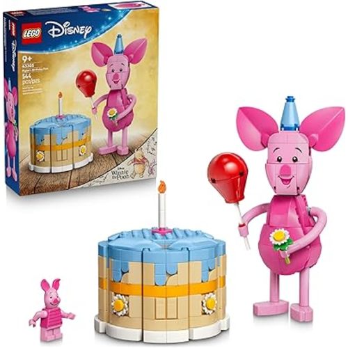 LEGO Disney Piglet's Birthday Fun Building Toy - Winnie The Pooh Toy for Girls & Boys, Ages 9+ - Gift for Birthdays - Kids Room Decor - 43305