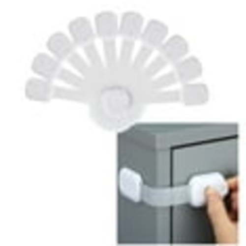 Baby Child Safety Strap Locks for Fridge, Cabinets, Drawers, Dishwasher, Toilet, Adhesives No Drilling (8 Count)