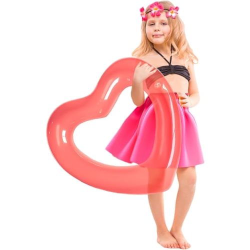 ZHUYNXIR Heart Swimming Pool Float Loungers Tube, Water Fun Beach Party Toys for Kids，Birthday Scene Layout Props.