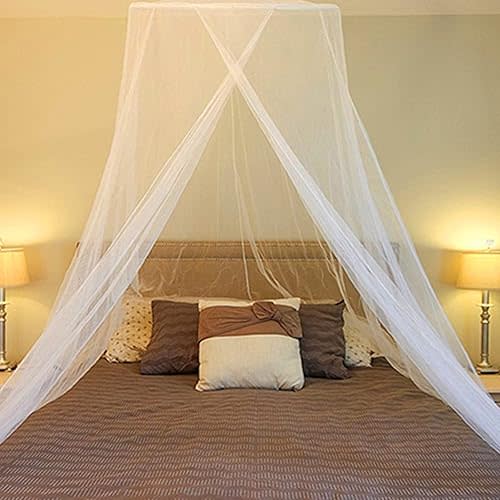 Mosquito Net Canopy Hanging Circular Curtain Netting for Single to King Size - Quick Easy Installation, Protects Baby Crib, Kid & Girls Bed