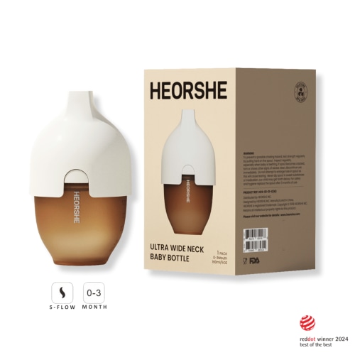 HEORSHE 5 oz White Ultra Wide Neck Baby Bottle – BPA-Free & Anti-Colic