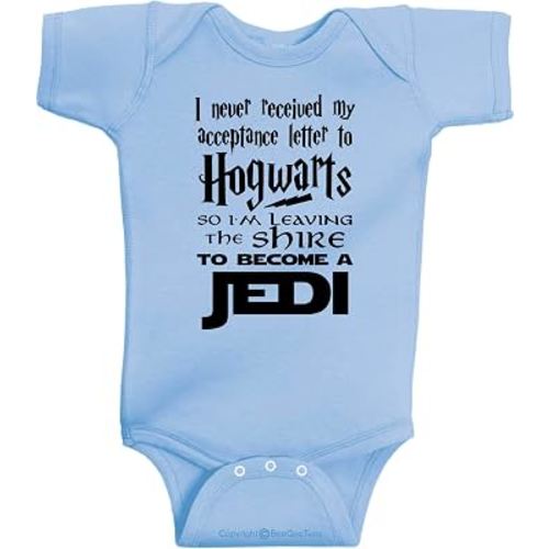 BeeGeeTees I Never Received My Acceptance Letter Funny Baby Wizard Romper Infant Bodysuit