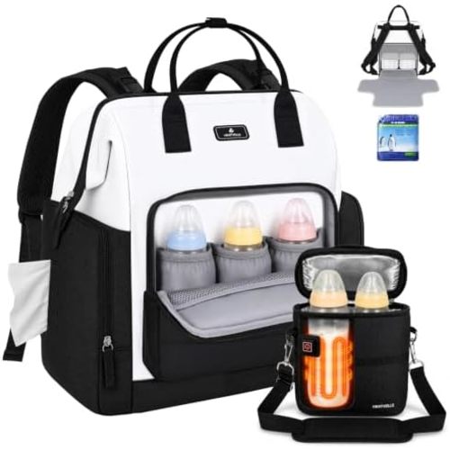 Diaper Bag Backpack with Bottle Warmer Bag for Mom Dad