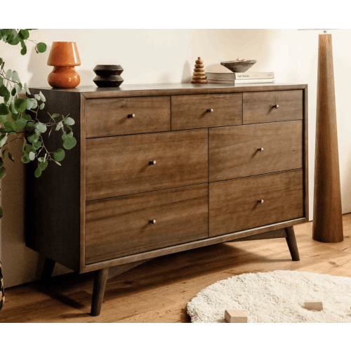 Palma 7-Drawer Assembled Double Dresser in Natural Walnut | Babyletto