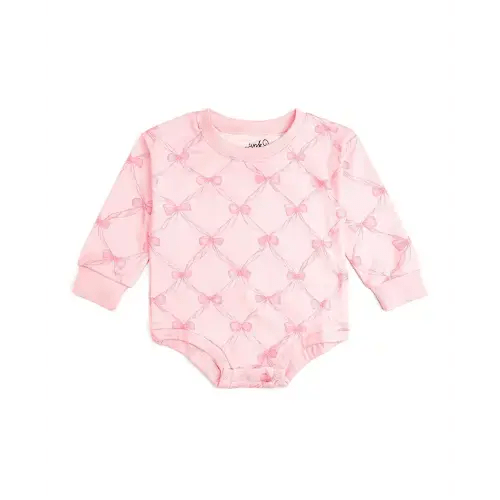 Girls' Bow Trellis Long Sleeve Romper - Baby