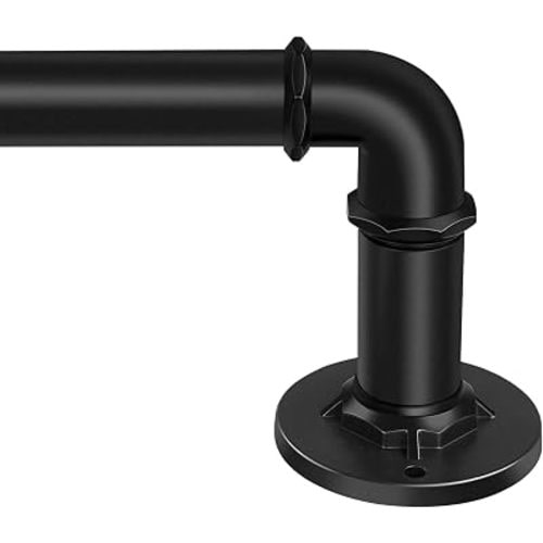 Curtain Rods 30-120 Inch Black Wrap Around Blackout Curtain Rods 1 Pack