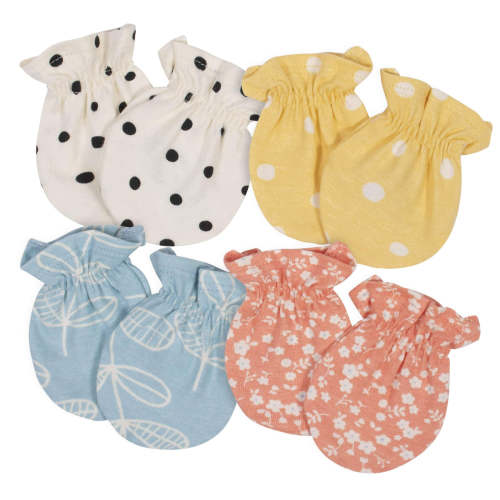 4-Pack Baby Girls Flower Pot No Scratch Mittens – Gerber Childrenswear