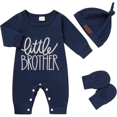 Newborn Romper Baby Boy Cotton Jumpsuit New Baby Hat Gloves Romper Coming Home Clothes Outfits