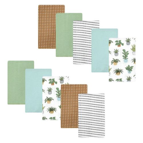 Luvable Friends Hudson Baby Flannel Burp Cloths 10pk, Botanical Plants