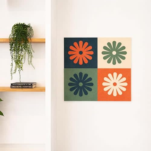 Felt Right Mini Daisy Checker Forest, Home Decor, Felt Panels, Decorative Bulletin Board, Flower Wall Art, Gift for Women, Dorm Room Essentials, Pin Board, Floral Wall Decor, Playroom