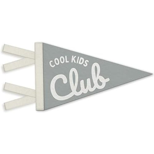 Kids Playroom Decor, Cool Kids Club Wall Felt Pennants Banners Flags, Preppy Grey Playroom Wall Hanging Decor for Boys Nursery Bedroom Play Room