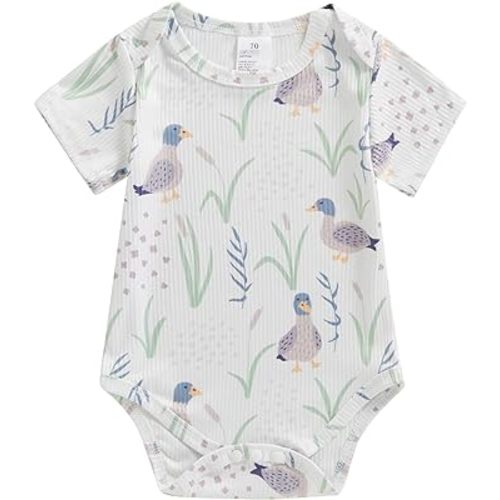 Duck Hunting Baby Clothes Infant Boy Girl Summer Short Sleeve T Shirt Bodysuit Newborn Baby Mallard Duck Romper