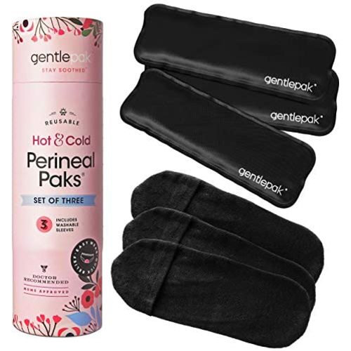 Gentlepack Reusable Perineal Ice & Heat Packs with Washable Sleeves for Postpartum, Pregnancy & Hemorrhoid Pain Relief