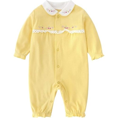 Babymine Baby One Piece Romper Soft Cotton Sleepwear Footed Jumpsuit for 0-12 Month Infant