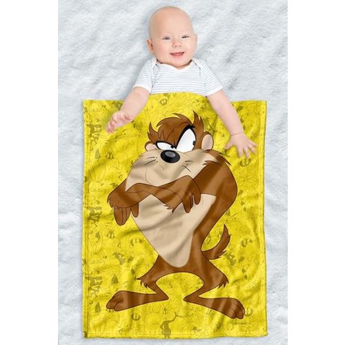 LOGOVISION Looney Tunes Lightweight Baby Blanket, 30"X40", Taz Character Unisex for Infants Girls & Boys