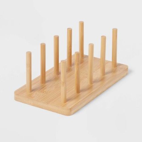 Wood 4 Slot Cutting Board Pan Lid Organizer Yellow - Brightroom™