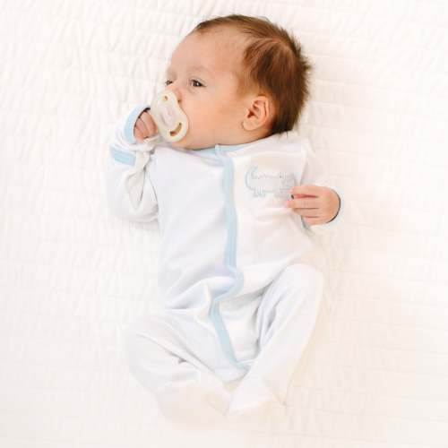 Gator Applique Footie - Light Blue