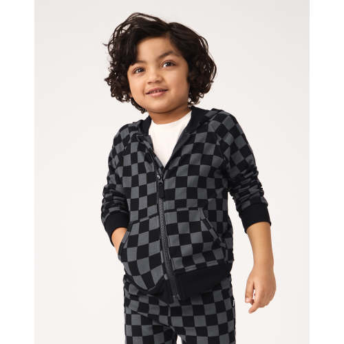 Monochrome Checks Zip Hoodie