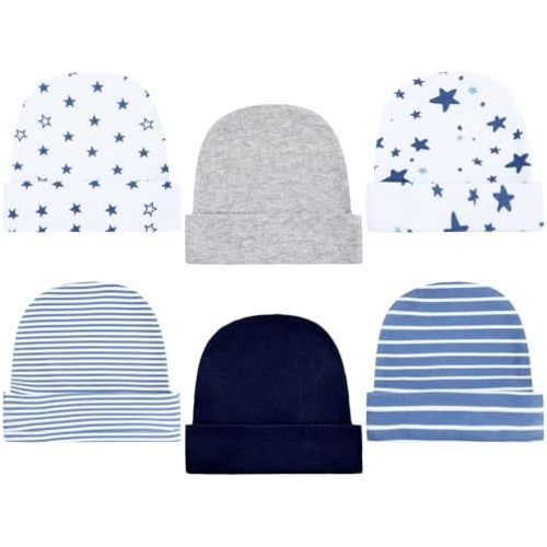 Newcotte 6 Pcs Preemie Baby Hats Cotton Preemie Caps Warm Newborn Beanie Premature Hat for Nicu Premature Boy Girl