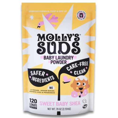 Molly's Suds Baby Laundry Detergent Powder | Removes Formula, Poop & Spit-Up Stains | Extra Gentle for Newborns (Sweet Baby Shea)