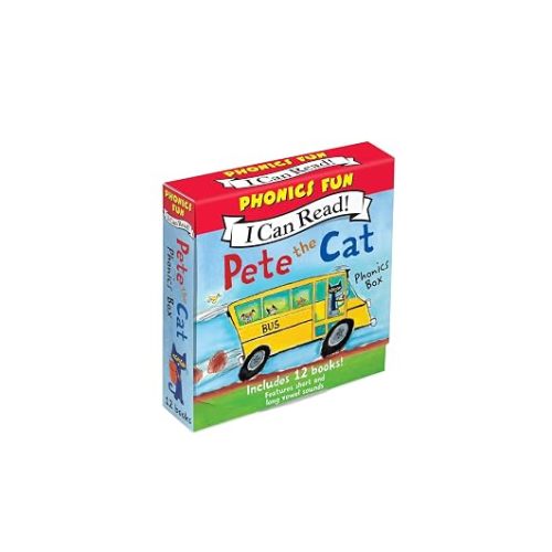 Pete the Cat 12-Book Phonics Fun!: A Box of 12 Mini-Books Featuring Short and Long Vowel Sounds – Expert-Reviewed Beginning Readers for Kids (Ages 3-6) (I Can Read Phonics Fun)