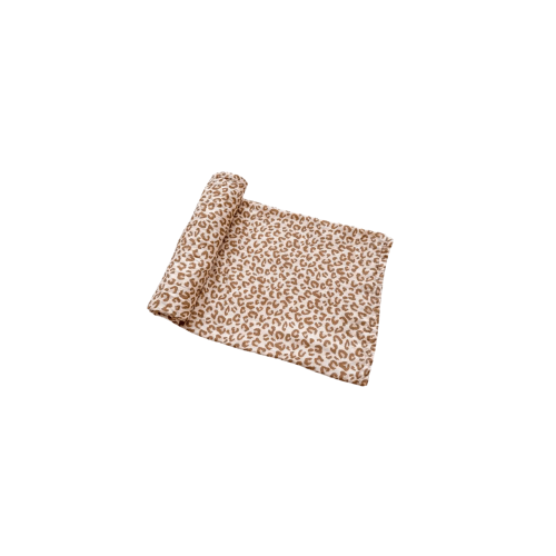 Brown Leopard Swaddle Blanket