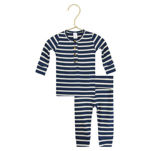 Print Henley & Pants Set