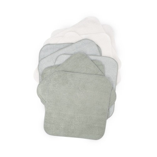 Little Bamboo Towelling Washers 10 Pack Bayleaf