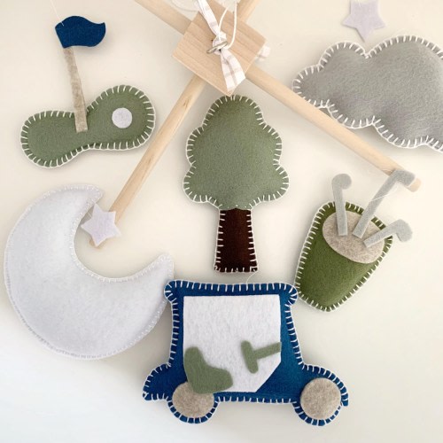 Baby Mobile golf, golfing nursery, golf baby decor, custom Baby crib mobile, baby boy mobile, kids room decor, nursery decor golf, boy room