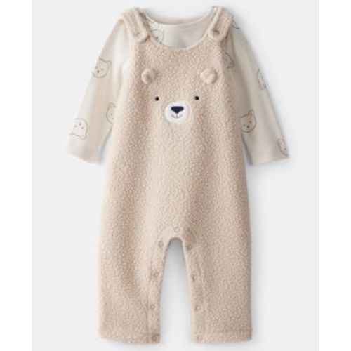 Baby Boys 2-Piece Bear Long-Sleeve T-Shirt and Overall Set