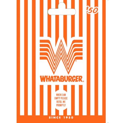 Whataburger Physical Gift Card - $50
