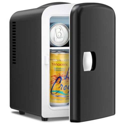R.W.FLAME Makeup Compact Refrigerator, Skin Care for Bedroom, Car, Office & Dorm, Portable Small Cooler for Cosmetics, BLACK