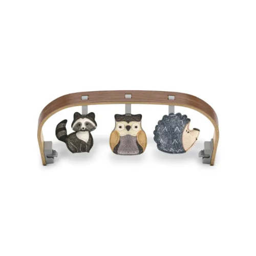 UPPAbaby Mira Bouncer Forest Fun Toy Bar – Grey | Walnut Wood (Brisbane Store Ex-Display)