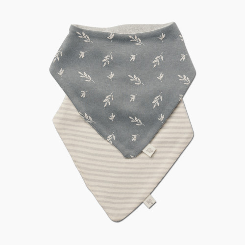 Tiny Kind Bandana Bibs (2-Pack) - Grey Floral, Os