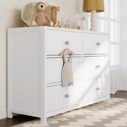 Graco Teddi 6 Drawer Nursery Double Dresser, White