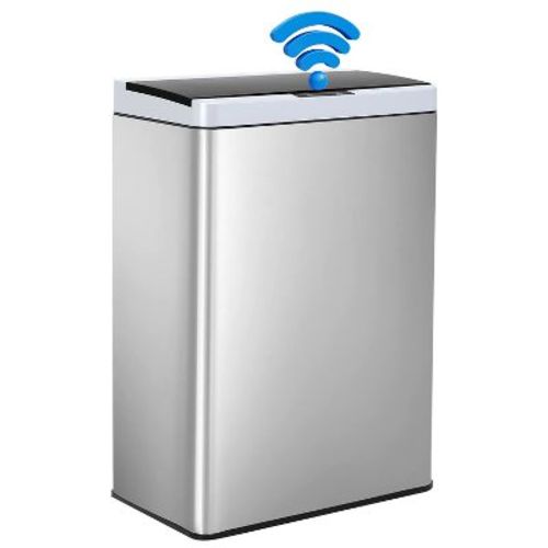 BestMassage 13 Gallon/50Liter Trash Can Stainless Steel Kitchen Garbage Can with Soft Close Lid and Odor Control Automatic Touch Free Waste Bin