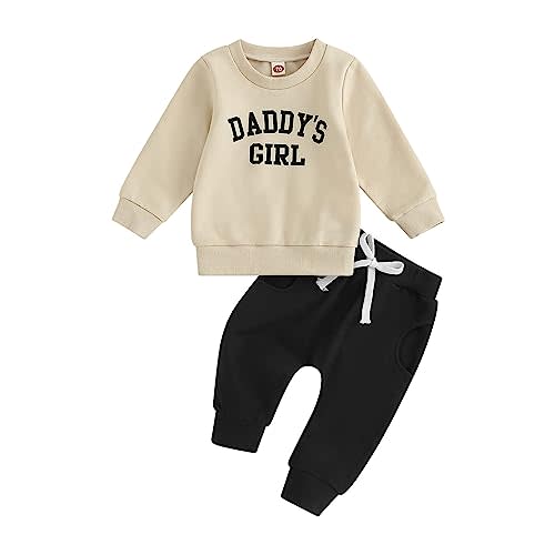 Engofs Toddler Newborn Baby Girl Fall Winter Outfits Long Sleeve Sweatshirt Tops Pants Headband 3Pcs Clothes Set
