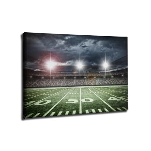 VVJSZHJ Football Wall Art Sports Canvas Picture Artwork 12x16 Football Art Stadium Wall Art for Fans Men Teen Room Rugby Decor Boys Bedroom Office