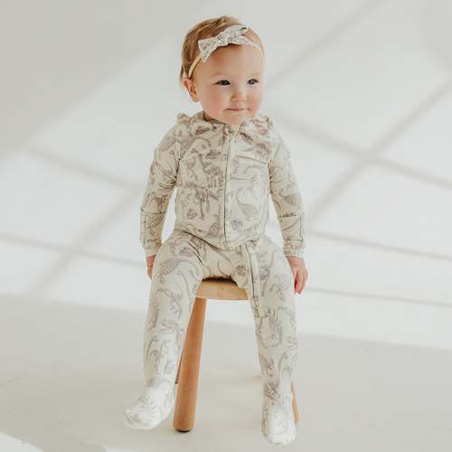 Zip-Up Footie Pajama - Jurassic Park Fossils
