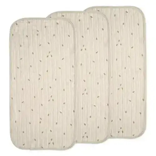mushie Water Repellent Changing Pad Liners | Made with Organic Cotton | Set of 3 (Bees Combo)