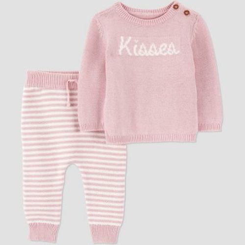 Carter's Just One You® Baby Girls' 2pc Kisses Sweater and Jogger Pants Set - Pink