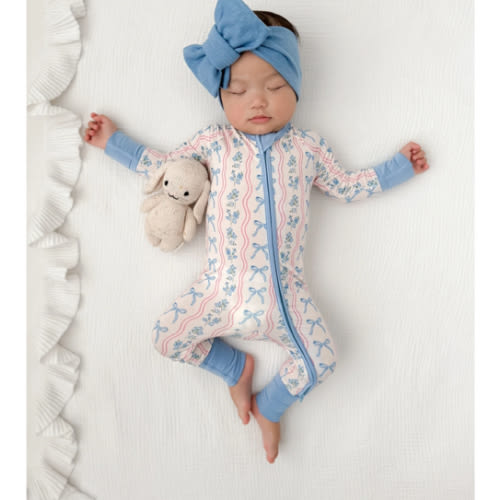 Amelia Bow Zipper Romper – In my Jammers