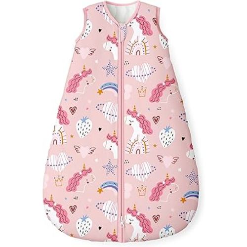 Yoofoss Baby Sleep Sack 6-12 Months, 1.5 Tog Baby Wearable Blanket with 2-Way Zipper, 100% Organic Cotton Fabric Winter Infant Sleeping Sack, Warm Soft Comfy