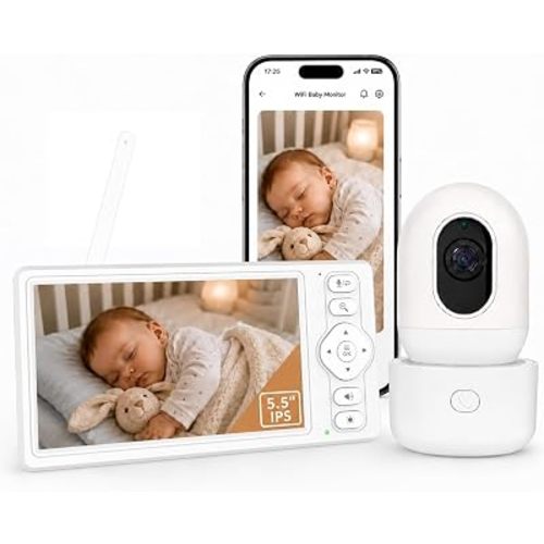 Blemil 5.5-inch Smart WiFi Baby Monitor with Camera and Audio
