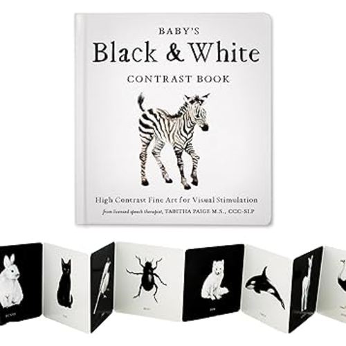 Baby's Black and White Contrast Book: High-Contrast Art for Visual Stimulation at Tummy Time (Tabitha Paige Children's Book Series)